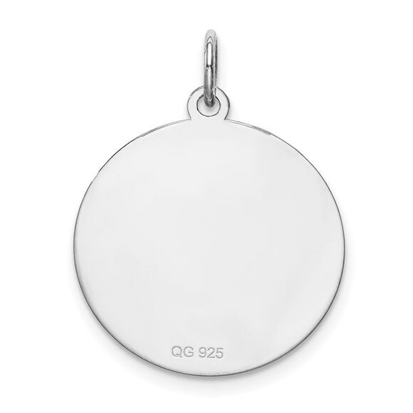 Sterling Silver, Makayla Collection, 20mm Disc Initial F Pendant - Picture 3 of 6